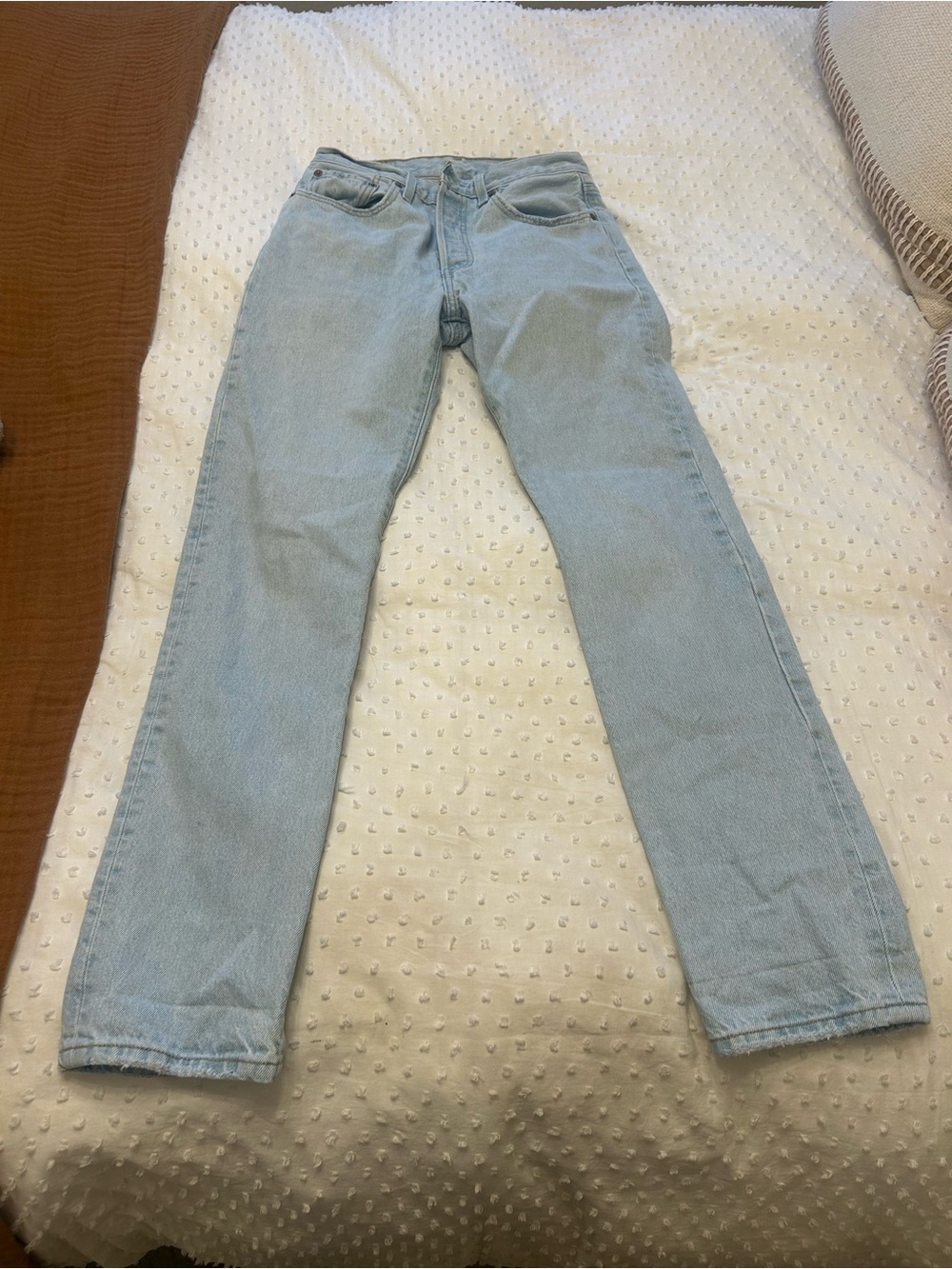 Levi's 501 Light Blue Straight Leg Jeans